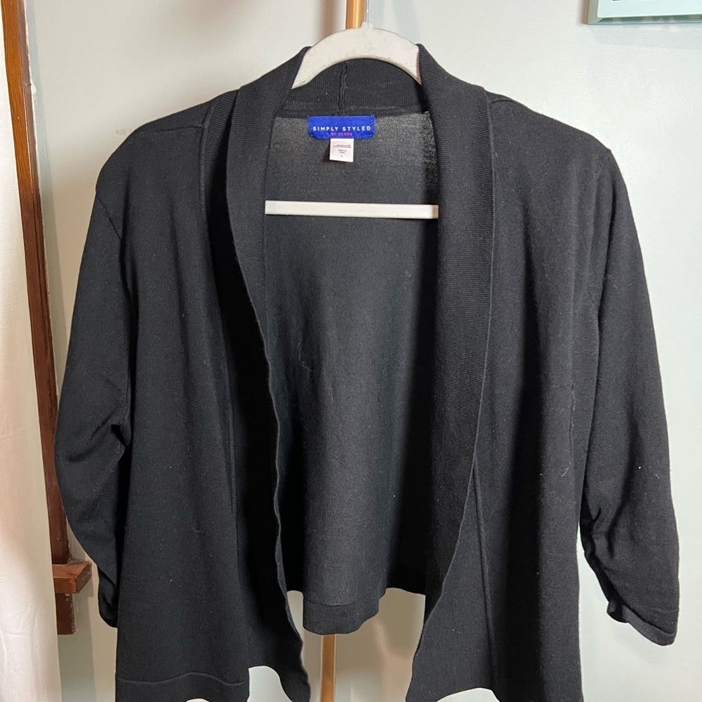 Simply Styled Black Open-Front Cardigan Sweater